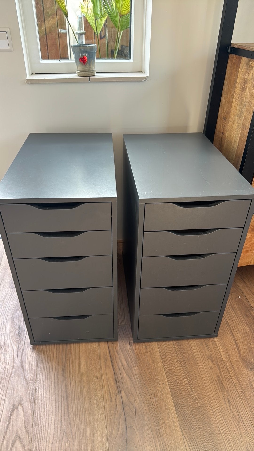 Ikea alex ladeblok met lades donkergrijs, Ophalen, Minder dan 50 cm, 5 laden of meer, Zo goed als nieuw