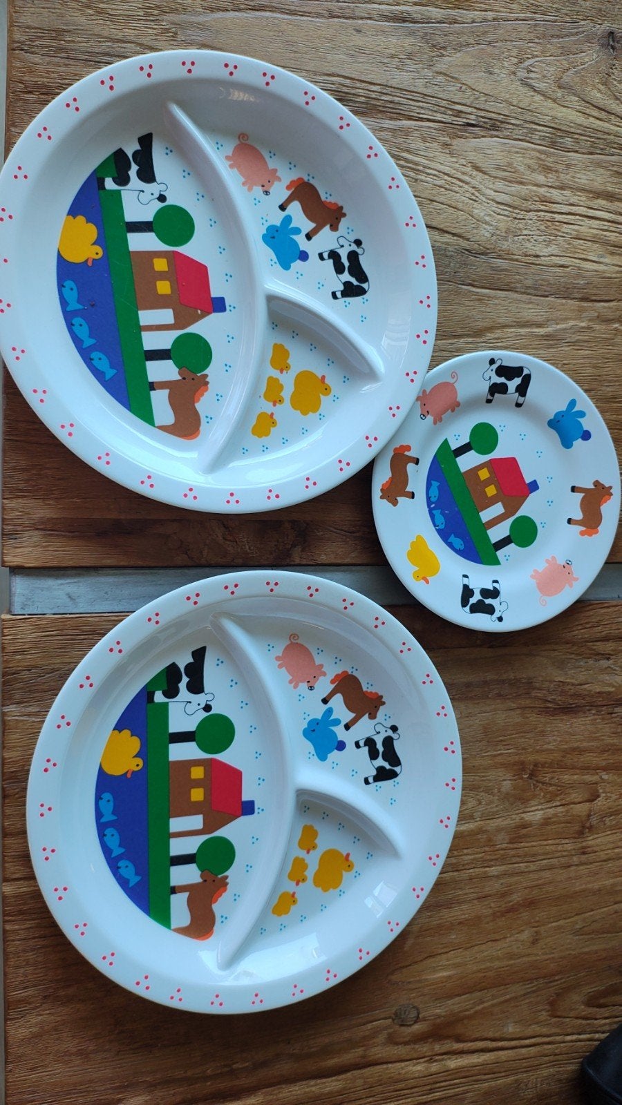 2008 Grande Cucina kinderbordjes met boerderijdieren, Ophalen of Verzenden, Gebruikt