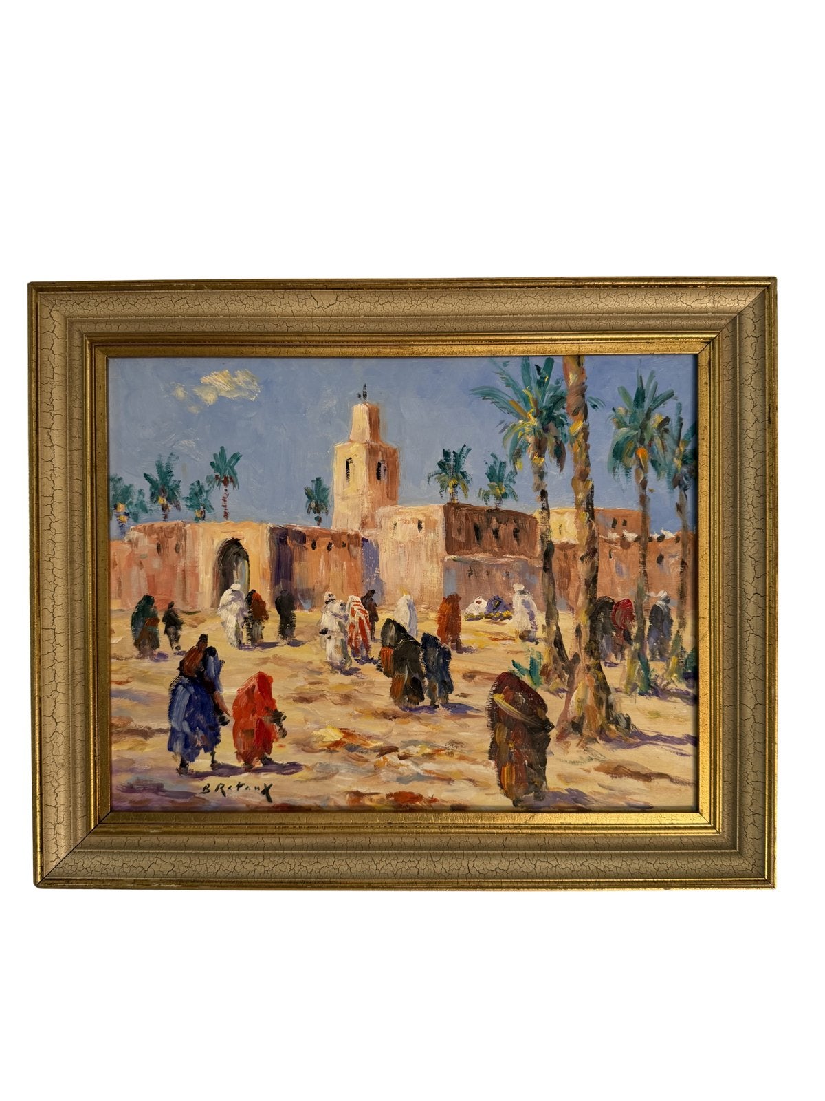 Schilderij Bruno Retaux (1907-1988) - Bled au Maroc, Antiek en Kunst, Kunst | Schilderijen | Klassiek, Ophalen of Verzenden