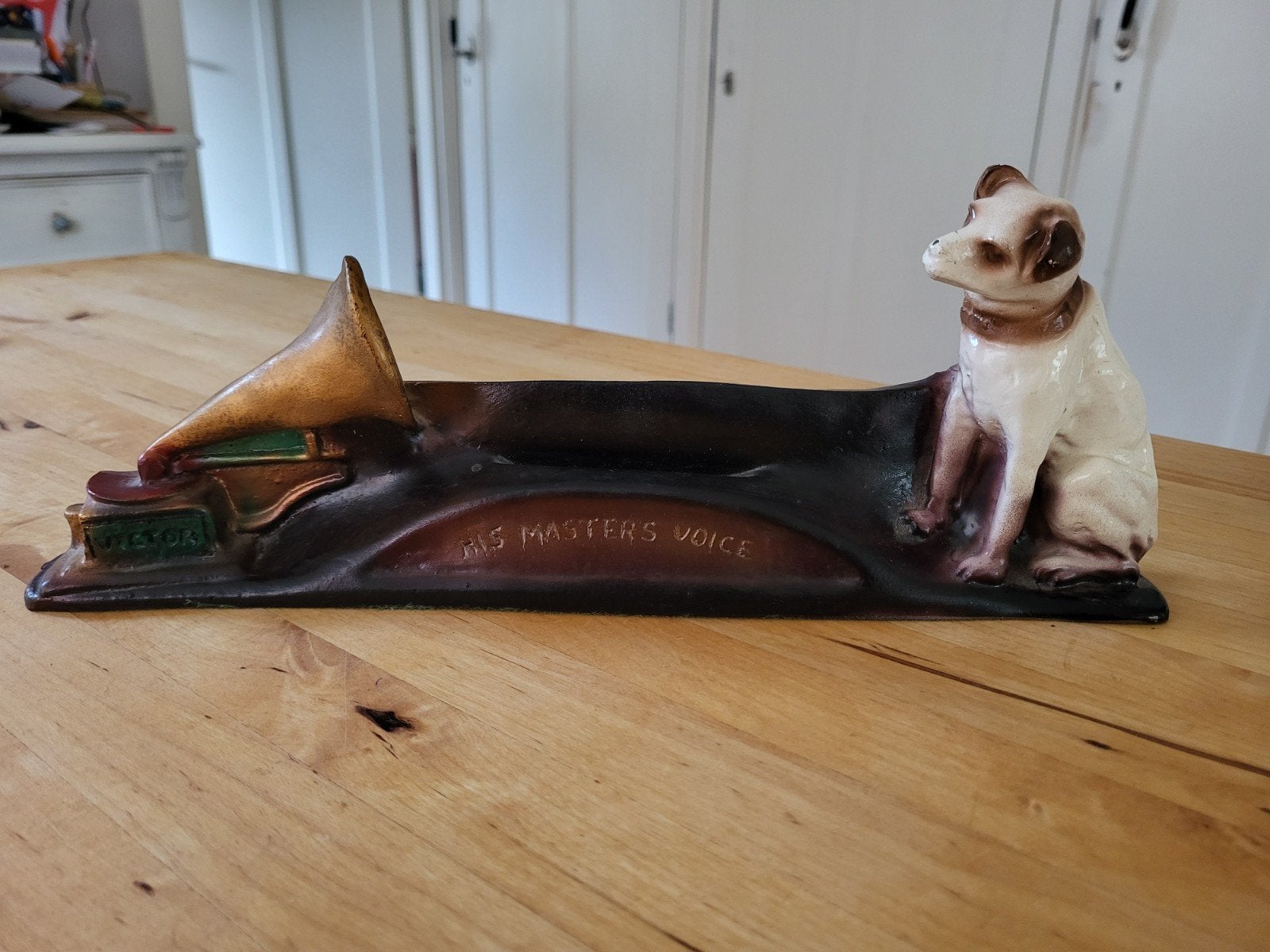Vintage His Master's Voice  reclamebeeld/platenhouder, Ophalen of Verzenden