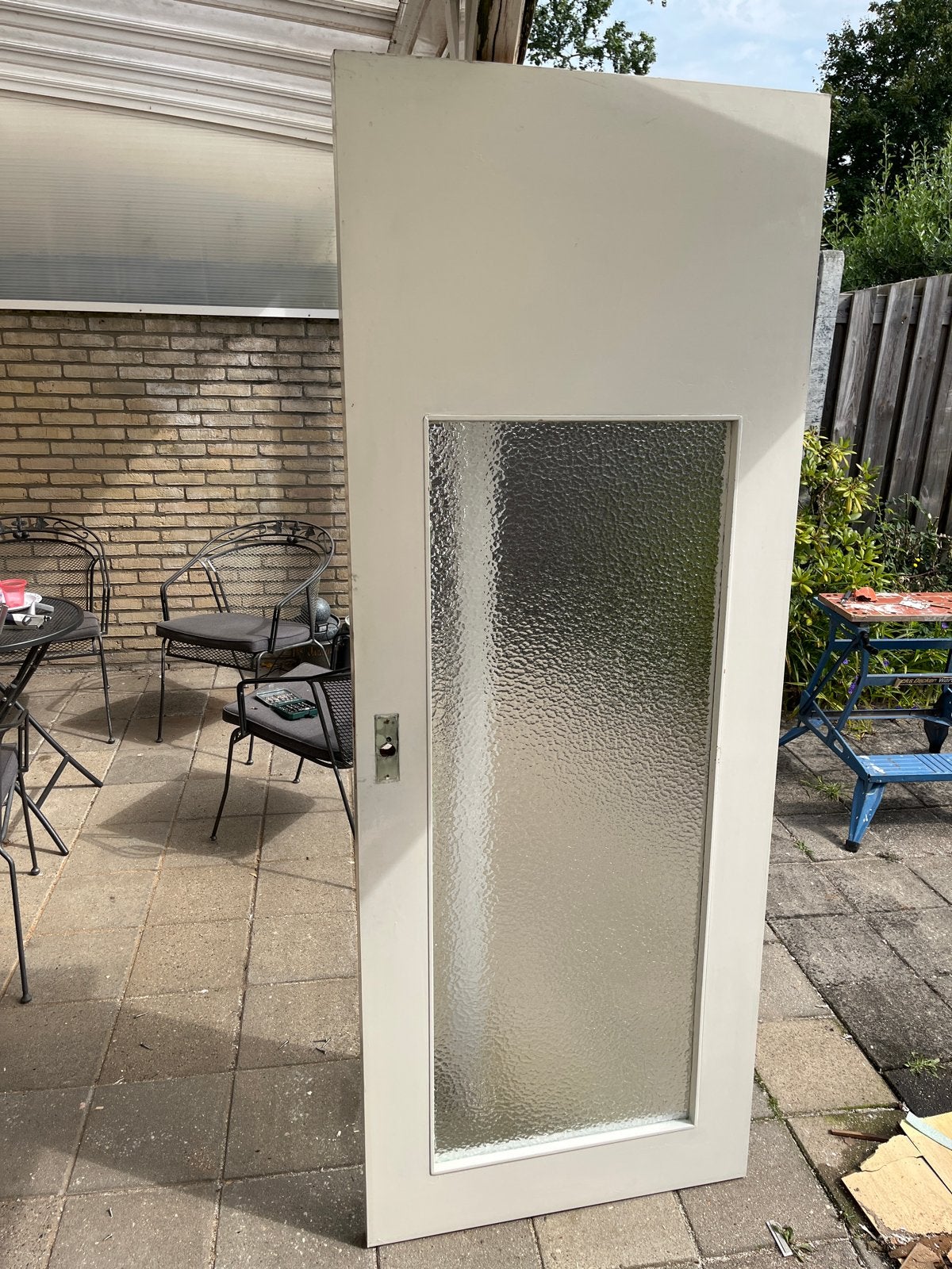 Binnendeur met glas - Gebruikt, Gebruikt, 80 tot 100 cm, Binnendeur, Ophalen of Verzenden