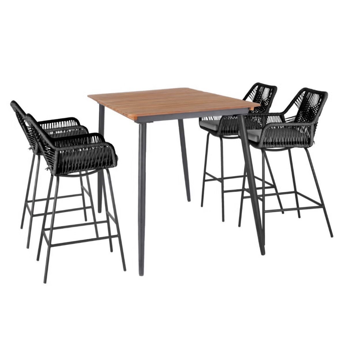 Modern Bartuinset_Ease up Barset 4-seater Napoli Black, Tuin en Terras, Ophalen, 4 zitplaatsen, Gebruikt, Wicker