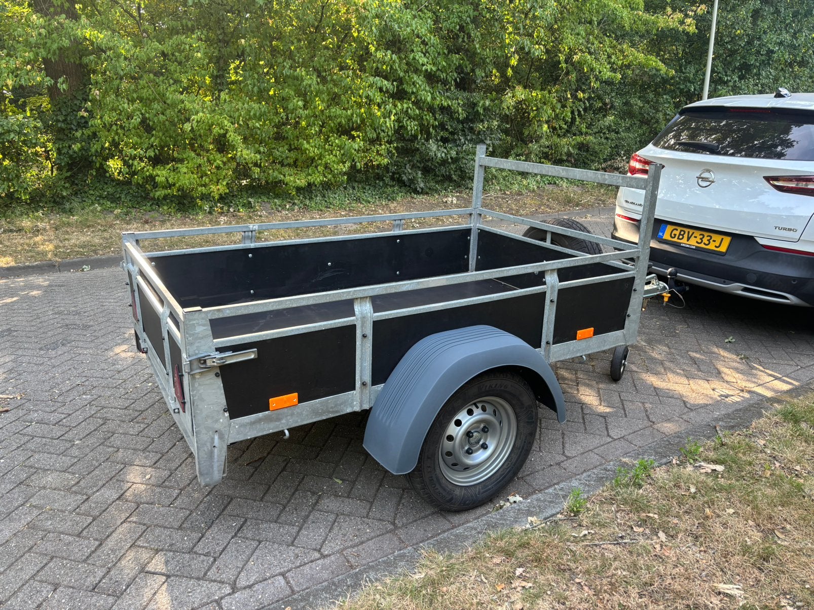 Aanhangwagen enkelasser 750kg - 196x121 - nieuwe as, vloer…, Ophalen, Gebruikt