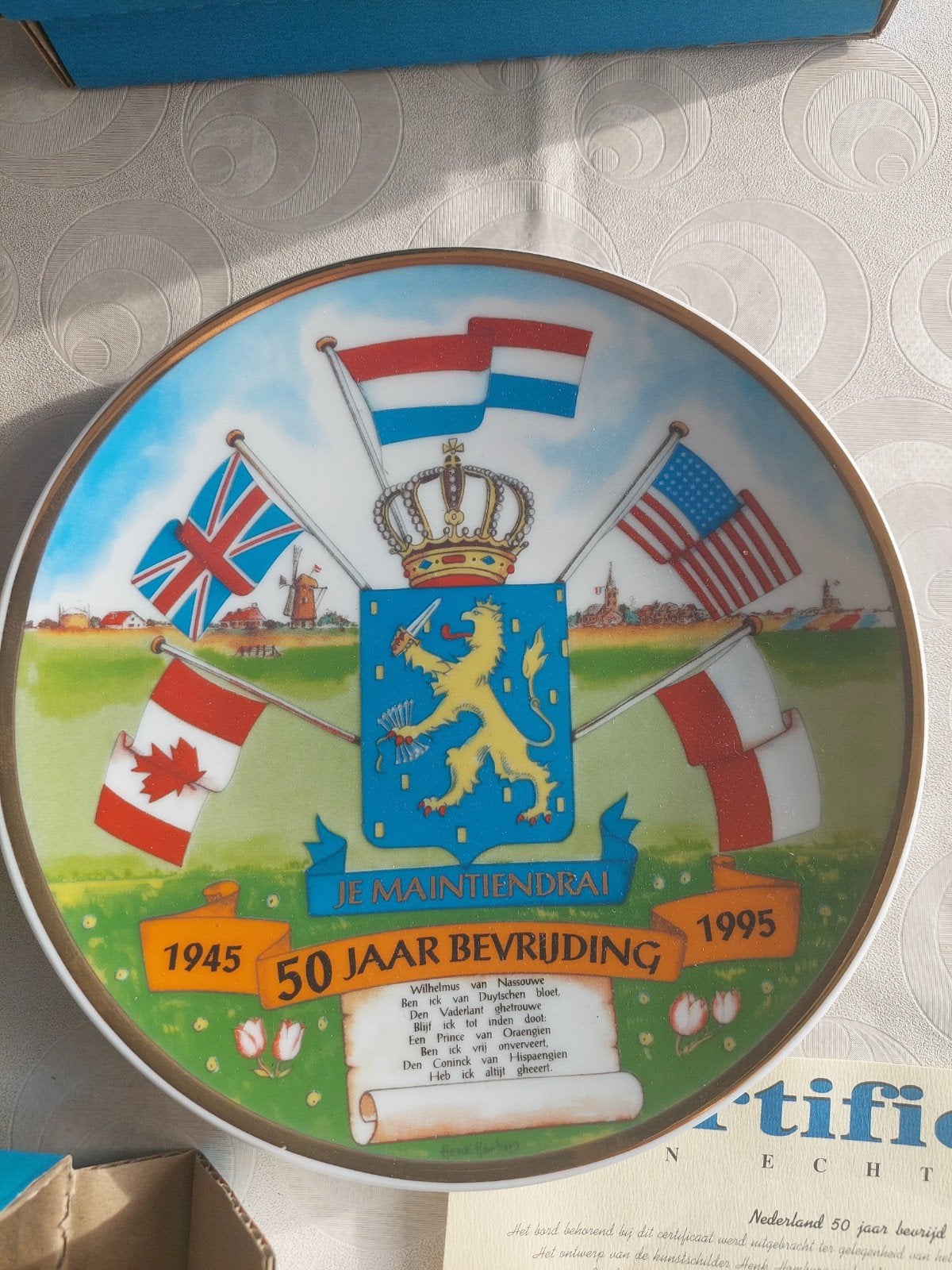 Te koop erg mooi bevrijdingsbordje met echtheid certificaat, Ophalen of Verzenden