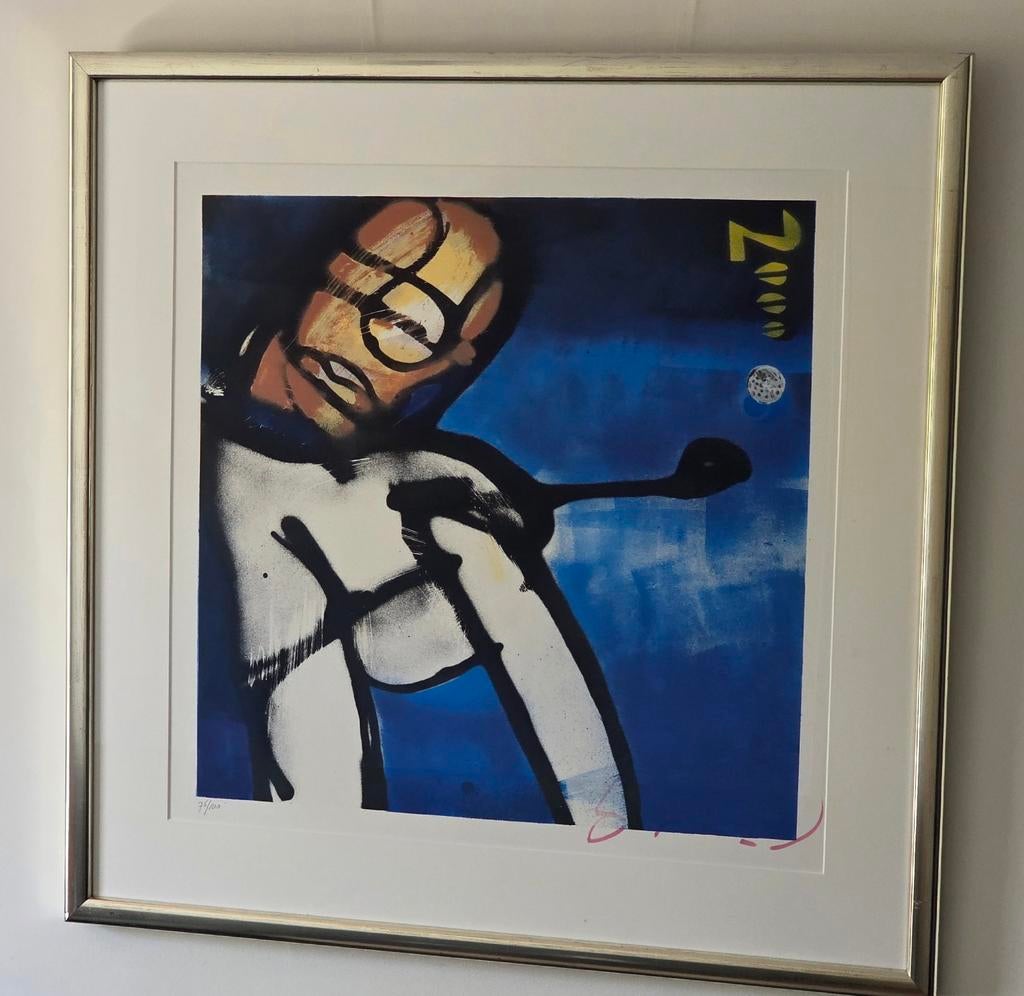 Herman Brood - De Golfer- 76/100 - Handgesigneerd, Ophalen of Verzenden
