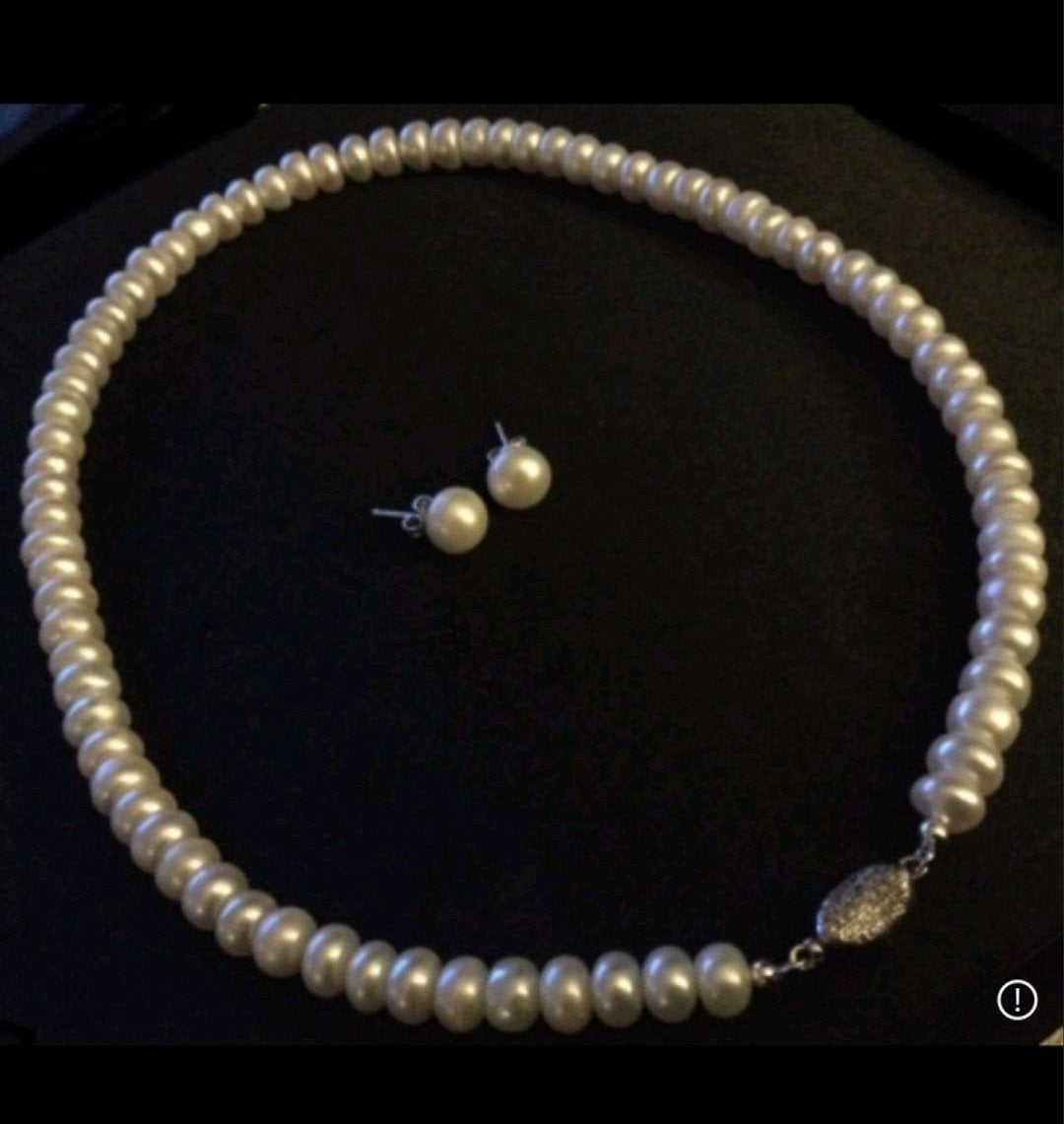 parel collier met zilveren sluiting, Ophalen of Verzenden, Zilver