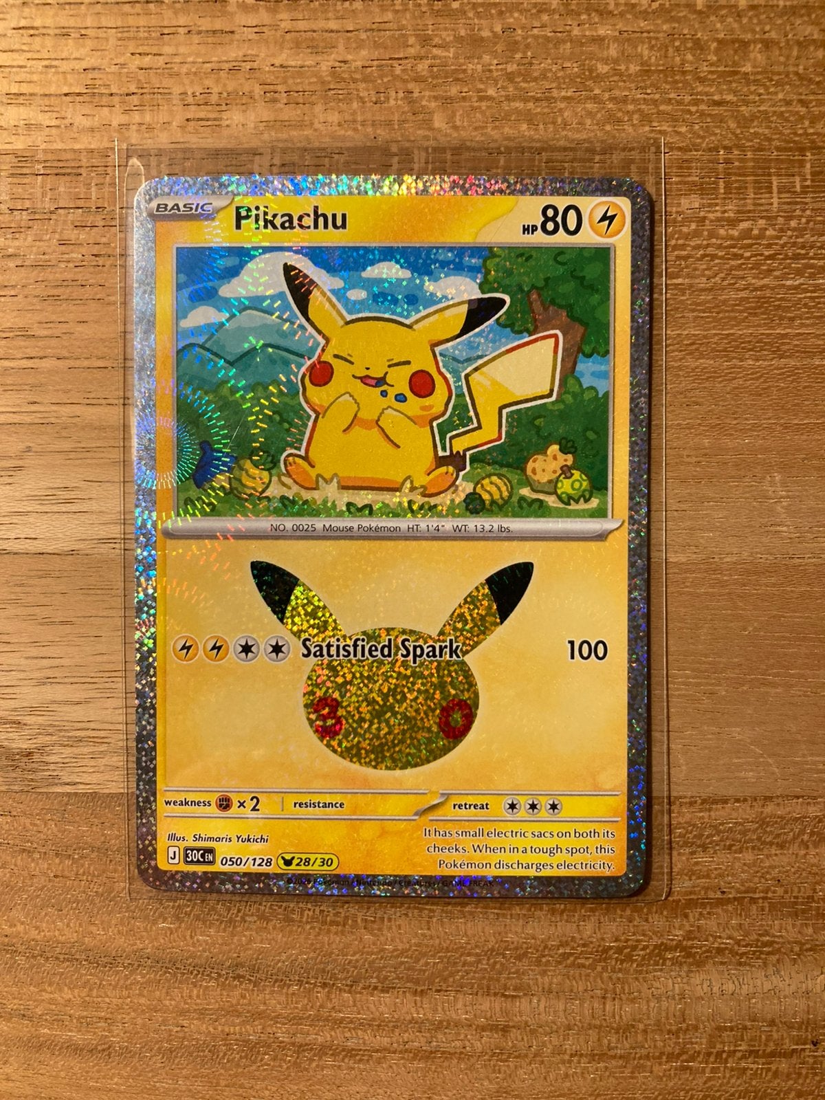 Pokemon Kaart Pikachu 050/128 - 30th Celebration, Hobby en Vrije tijd, Ophalen of Verzenden, Zo goed als nieuw, Losse kaart