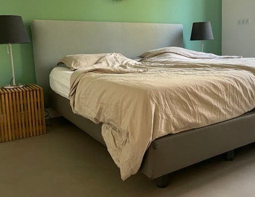 Auping boxspring 2x 90/200cm + hoofdbord, Ophalen, Gebruikt, Tweepersoons, 180 cm