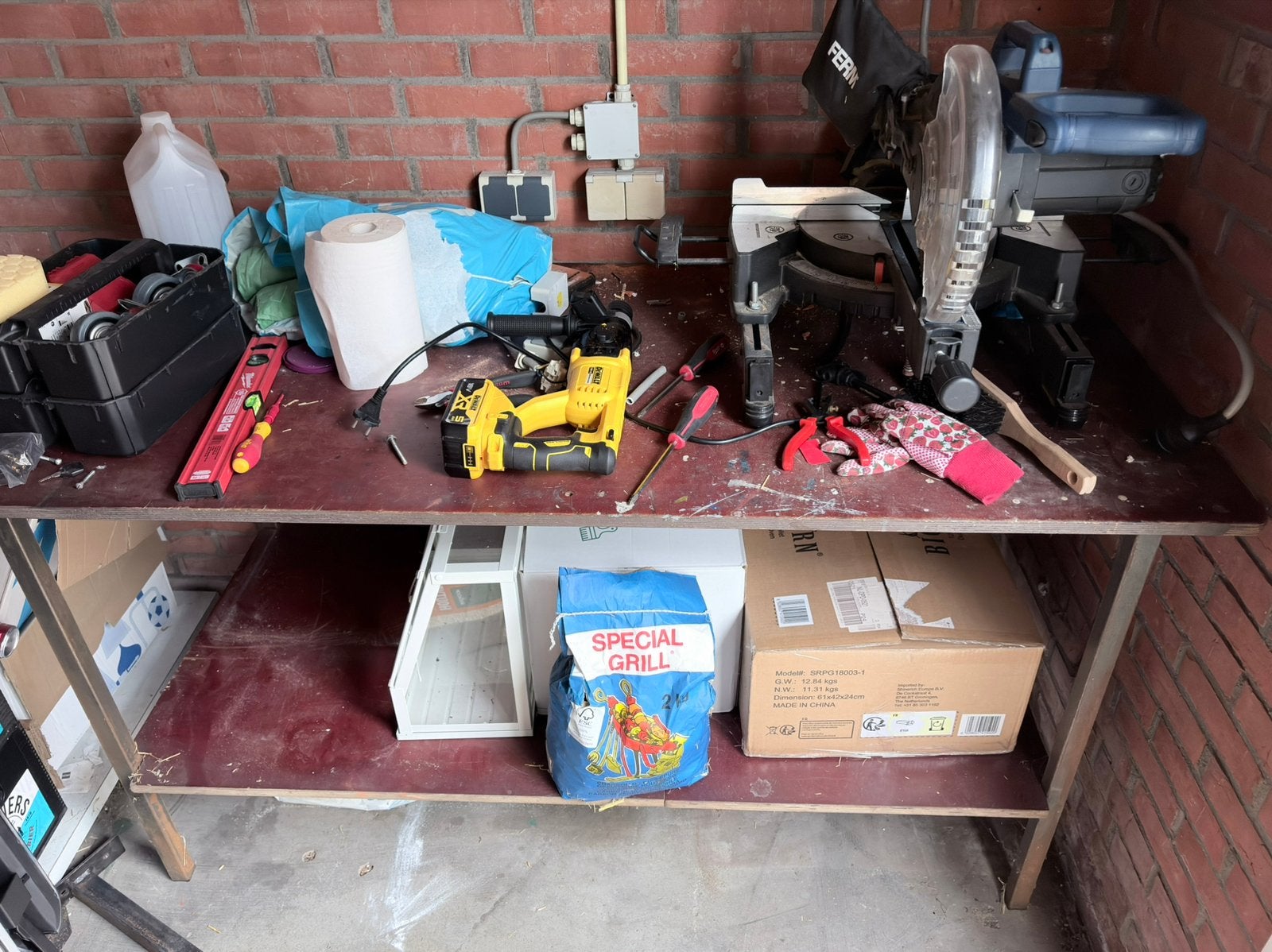 Werkbank met bovenkast, Ophalen, Zo goed als nieuw, 170 cm of meer
