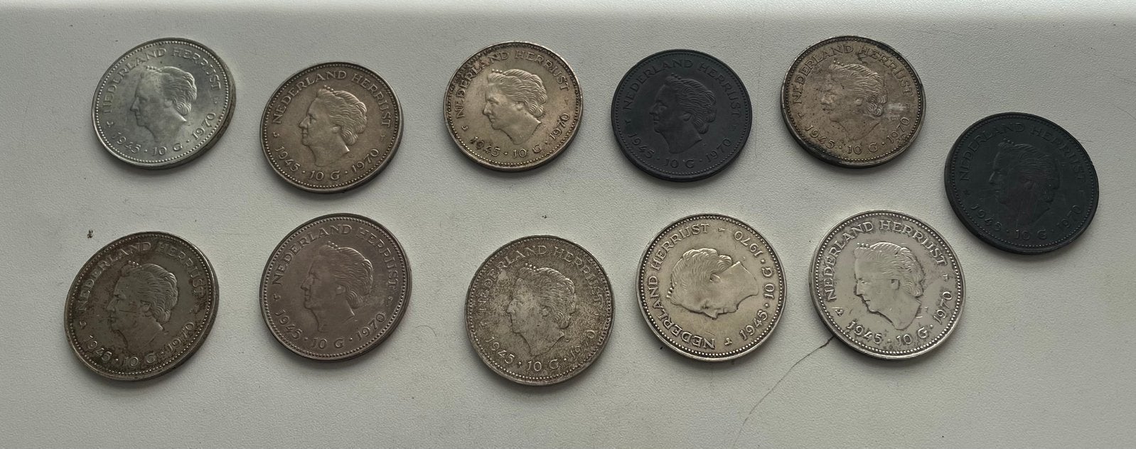 Zilveren Tientje 1970 Juliana - Nederland Herrijst, Postzegels en Munten, Munten | Nederland, Koningin Juliana, Zilver, Ophalen of Verzenden