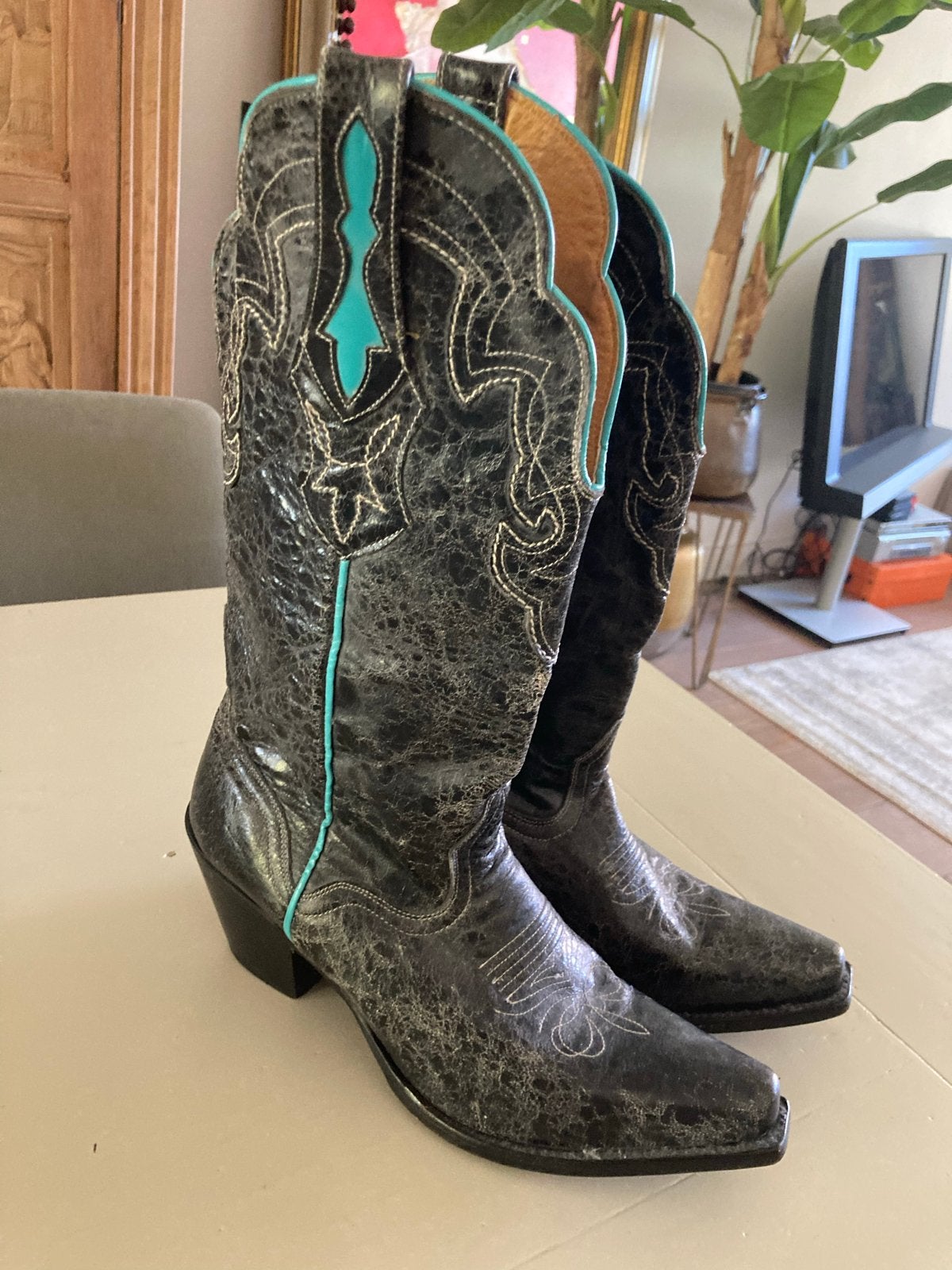J.B. Dillon Western Cowboylaarzen, 42, Antraciet/Zwart mt 42, Kleding | Dames, Ophalen of Verzenden, Gedragen, Zwart, Hoge laarzen
