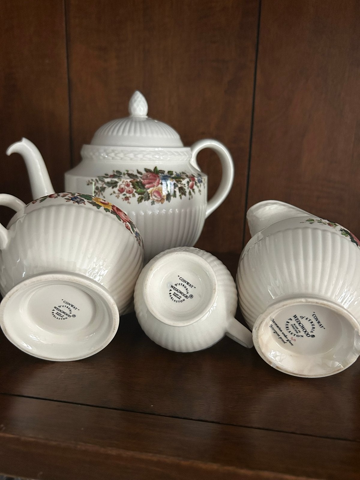 Wedgwood 'Conway' Theeservies (4-delig), Antiek en Kunst, Antiek | Servies compleet, Ophalen