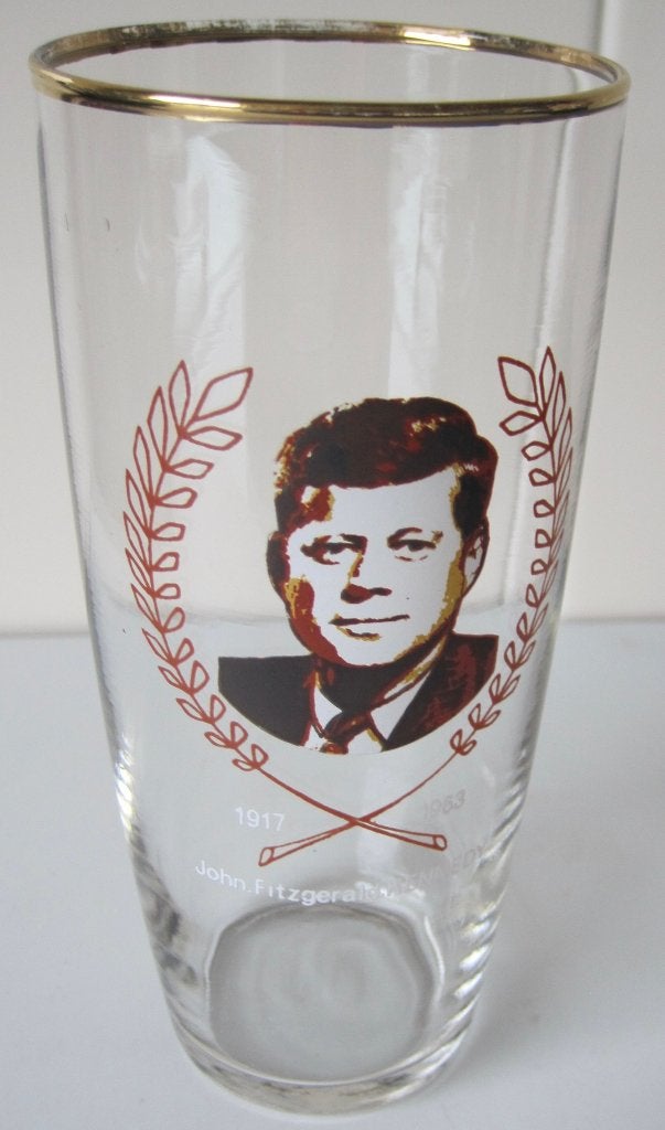 glas ter herdenking van John F. Kennedy, Ophalen of Verzenden, Zo goed als nieuw, Bierglas