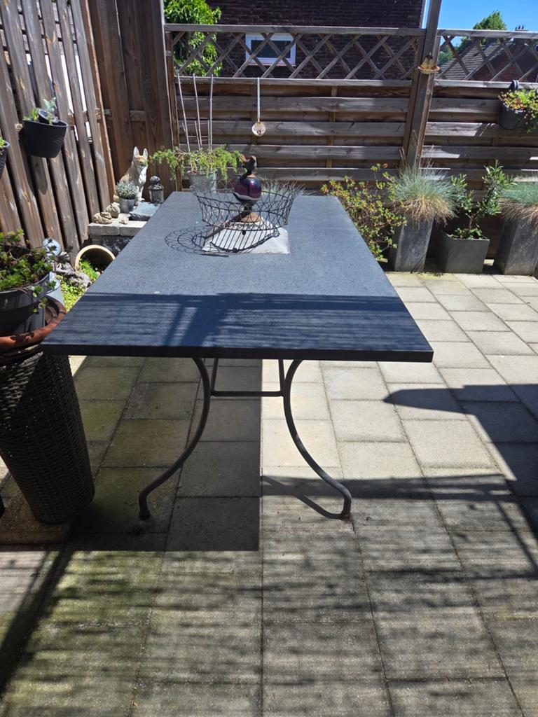 Tuintafel met hardstenen blad, Ophalen of Verzenden, Rechthoekig, Overige materialen