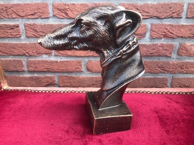gietijzeren buste van een hazewindhond/ greyhound, Ophalen of Verzenden