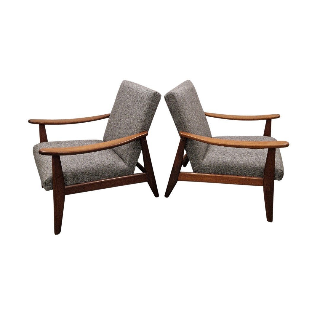 2 vintage fauteuils nieuw bekleed deense fauteuil jaren 60, Ophalen of Verzenden