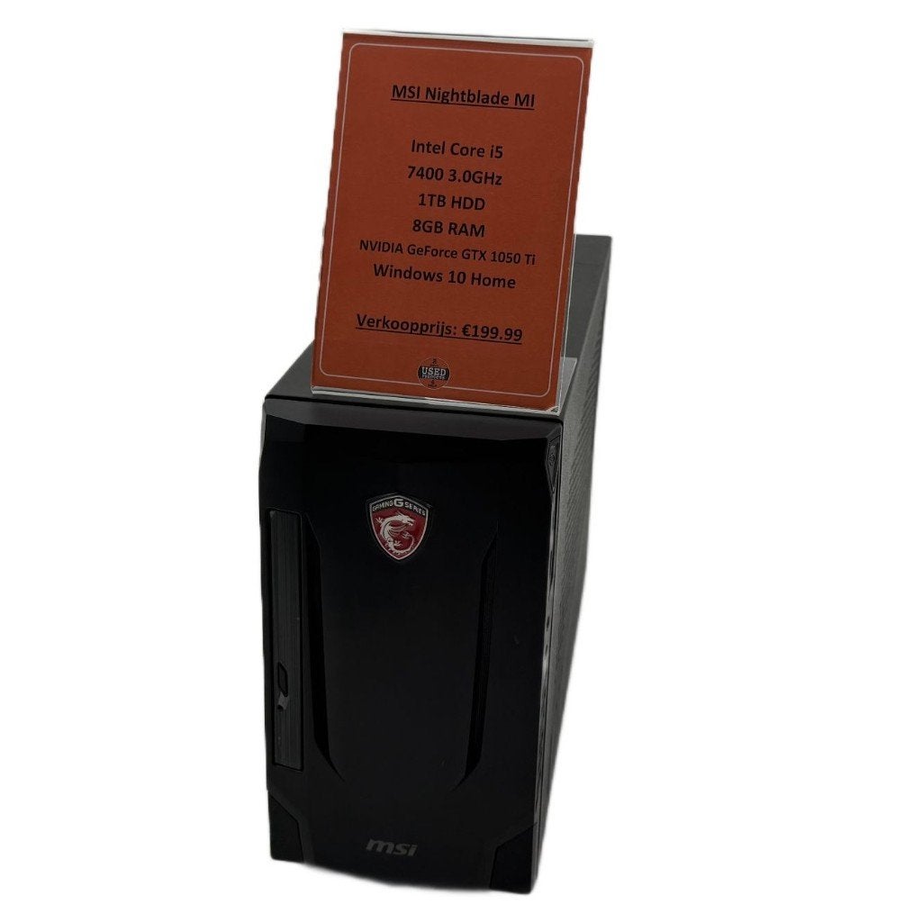 MSI Nightblade MI Desktop | i5-7400 1TB HDD 8GB RAM GTX 1050, Toulonselaan 72, Ophalen of Verzenden, Zo goed als nieuw, Gaming