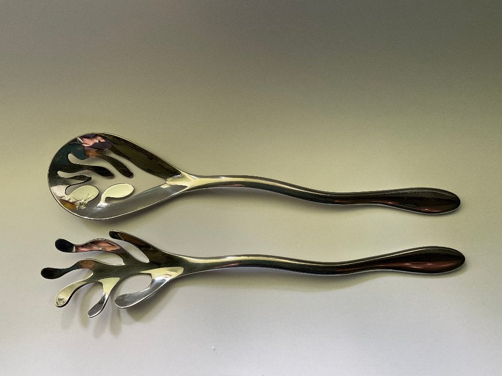 Alessi, Mediterraneo, salade bestek set, Gebruikt, Ophalen of Verzenden, Rvs of Chroom, Vaatwasserbestendig