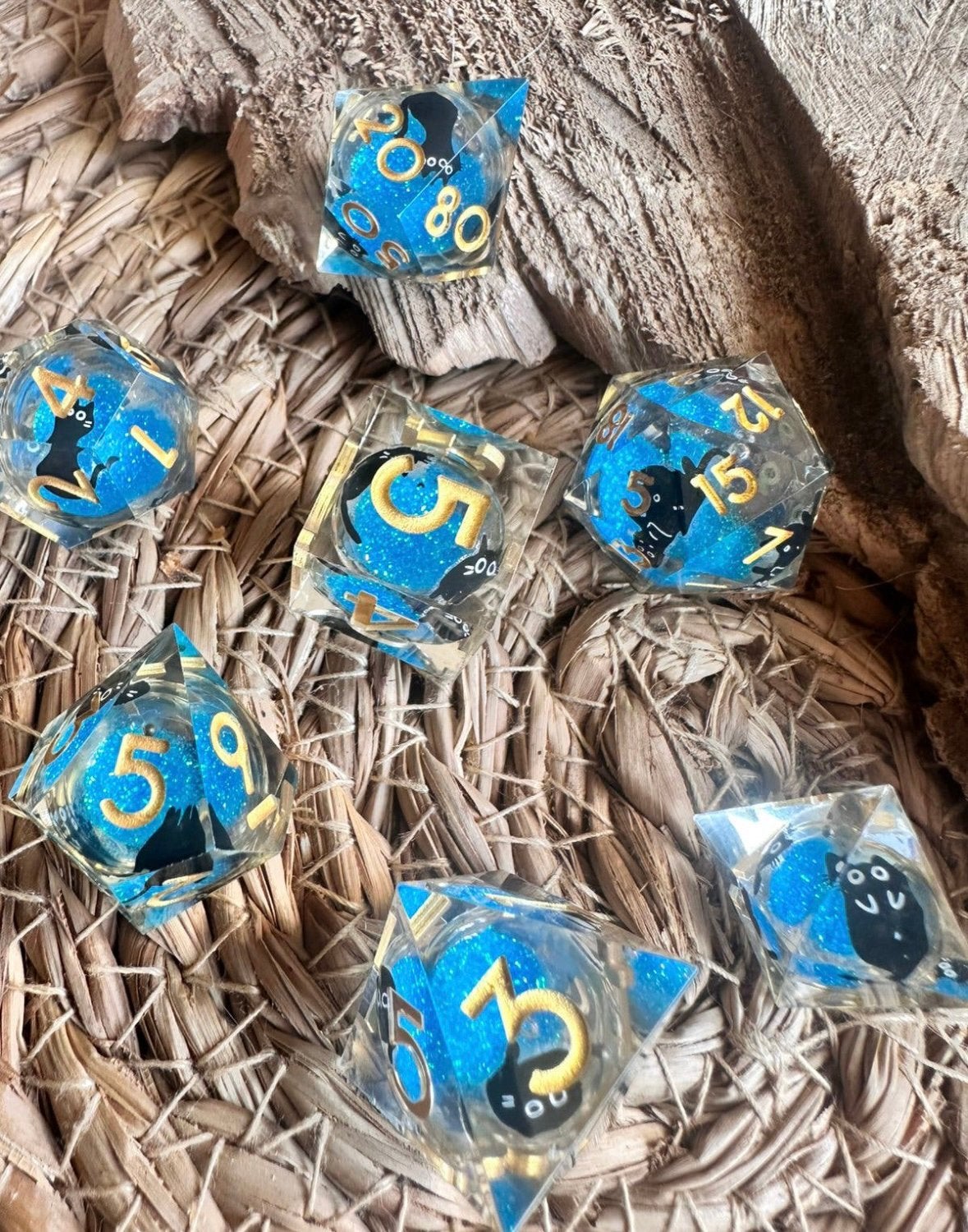 DND dice / cats / D&D / Dobbelstenen / Liquid / nieuw, Hobby en Vrije tijd, Ophalen of Verzenden, Nieuw, Overige soorten