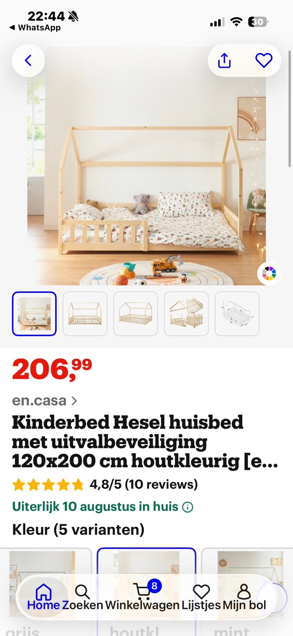 Kinderbed Hesel huisbed  120x200 cm Montessori Floor Bed, Ophalen, Zo goed als nieuw, 180 cm of meer, 100 cm of meer