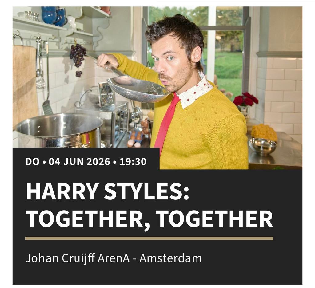 4 top zitplaatsen Harry Styles 4 juni -  Ticketmaster Resale, Tickets en Kaartjes, Evenementen en Festivals, Drie personen of meer