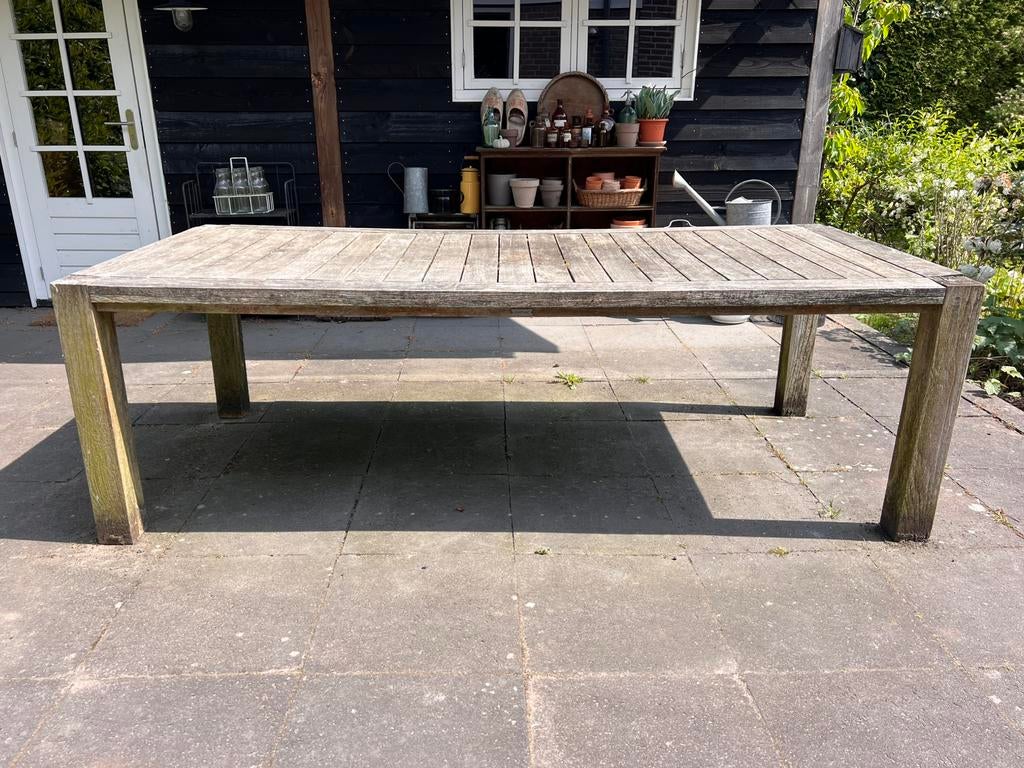 GRATIS AF TE HALEN Teakhouten tuintafel, Tuin en Terras, Ophalen, Gebruikt, Teakhout