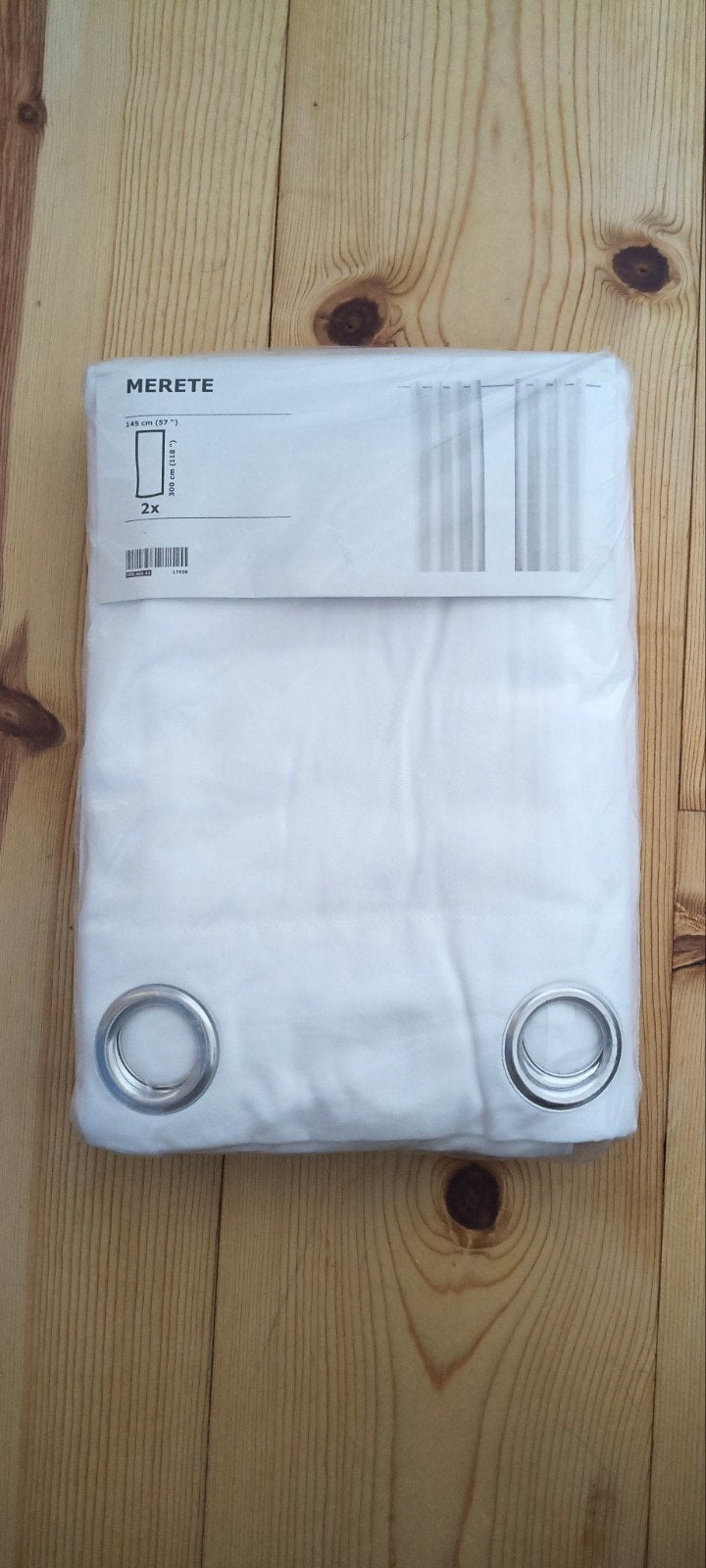 IKEA MERETE Gordijnen - Wit, 145x300 cm (2 stuks), Wit, Nieuw, Lichtdoorlatend, Ophalen of Verzenden