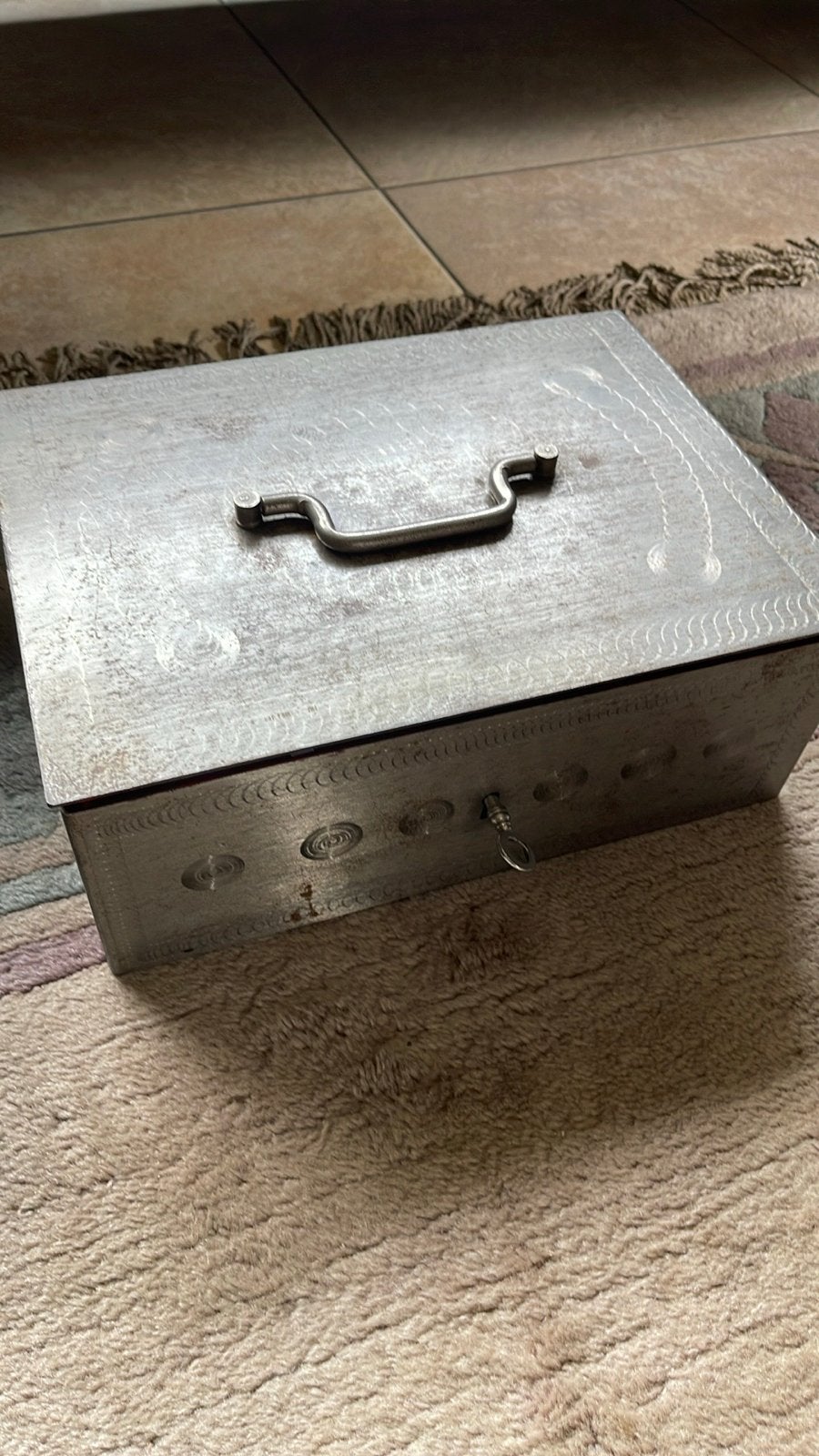 Set van 3 Vintage Metalen Geldkistjes met Sleutel, Ophalen, Minder dan 50 cm, Gebruikt, Metaal