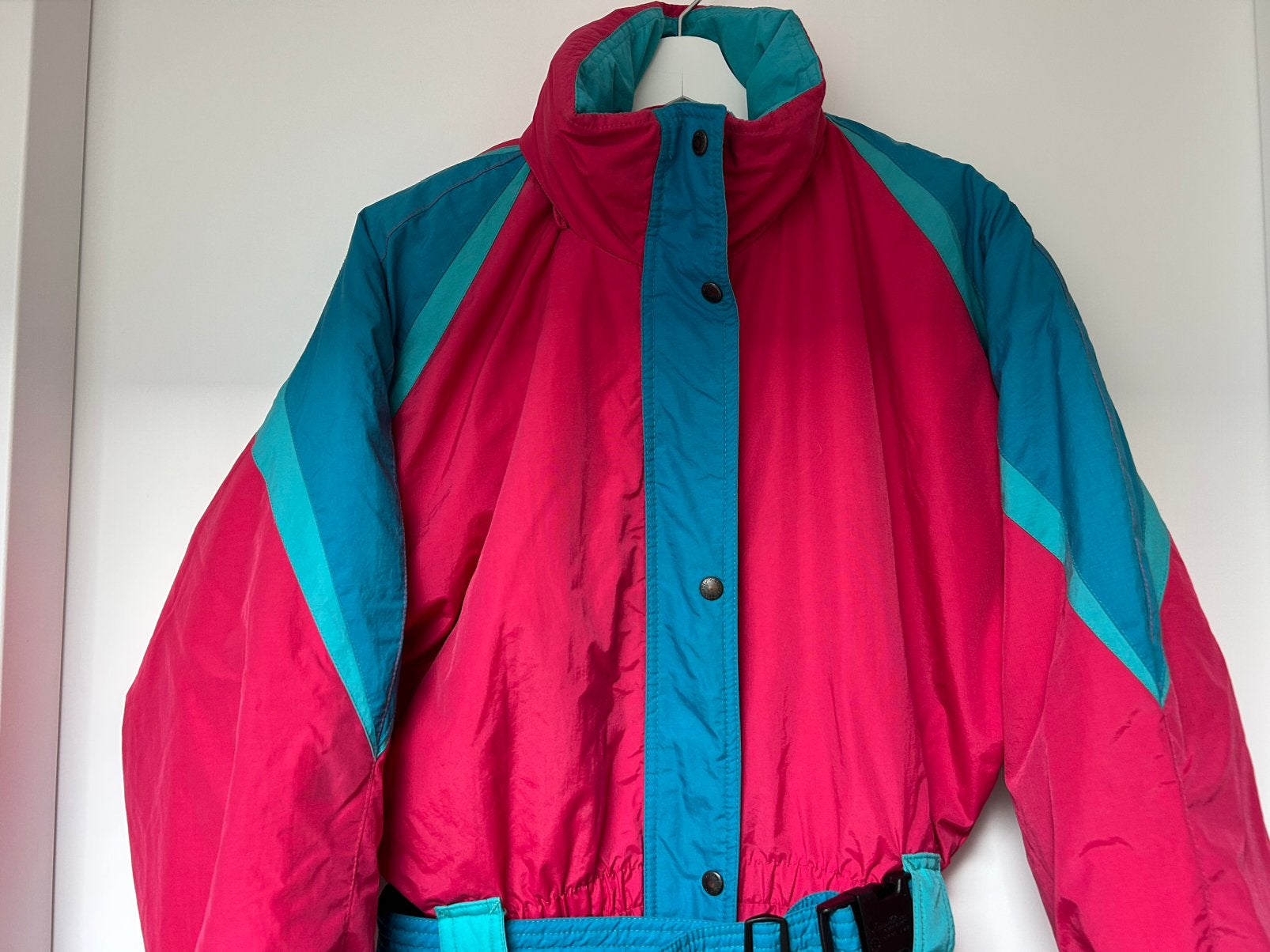 Retro Vintage Fout Roze Skipak mt.L, Kleding | Dames, Ophalen of Verzenden, Gedragen, Maat 42/44 (L), Pak