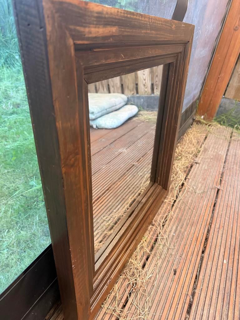Eiken look spiegel, Huis en Inrichting, Woonaccessoires | Spiegels, Gebruikt, Ophalen of Verzenden, Minder dan 100 cm, Rechthoekig