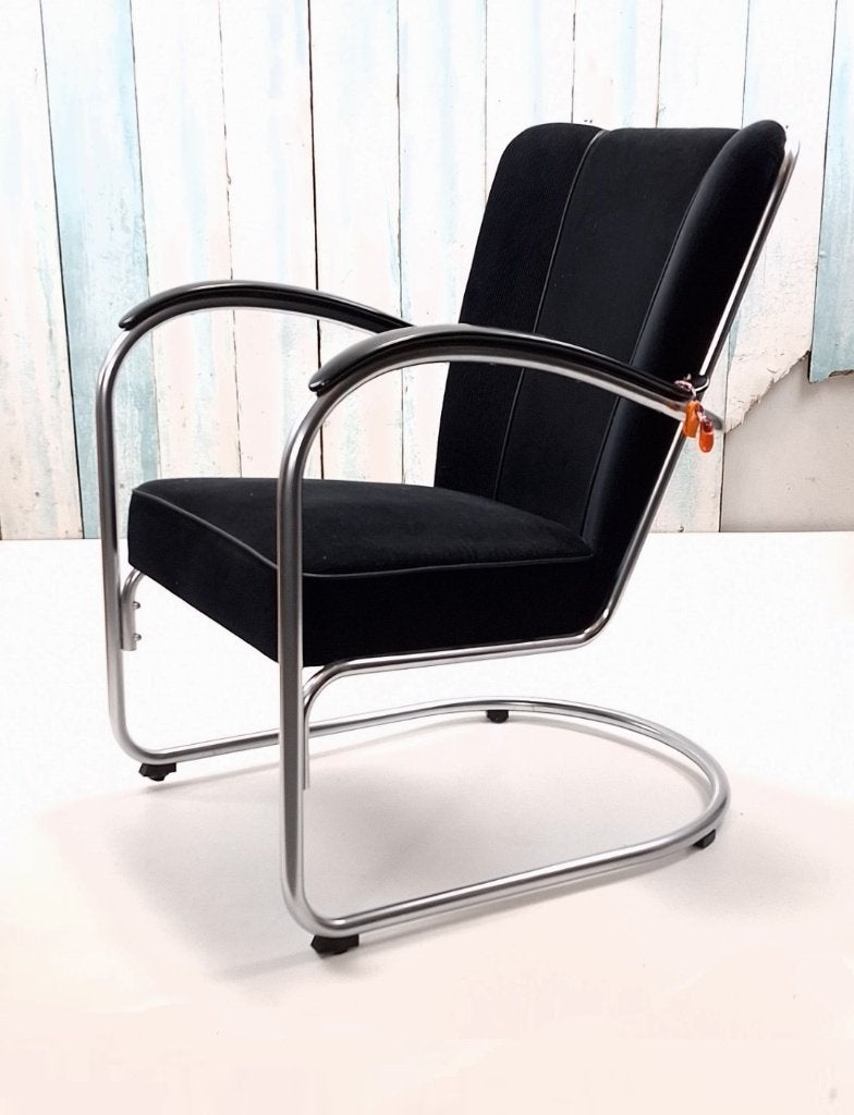 Gispen 412 stoel Dutch Design (zwart), Huis en Inrichting, Ophalen, Stof, 50 tot 75 cm, Gispen