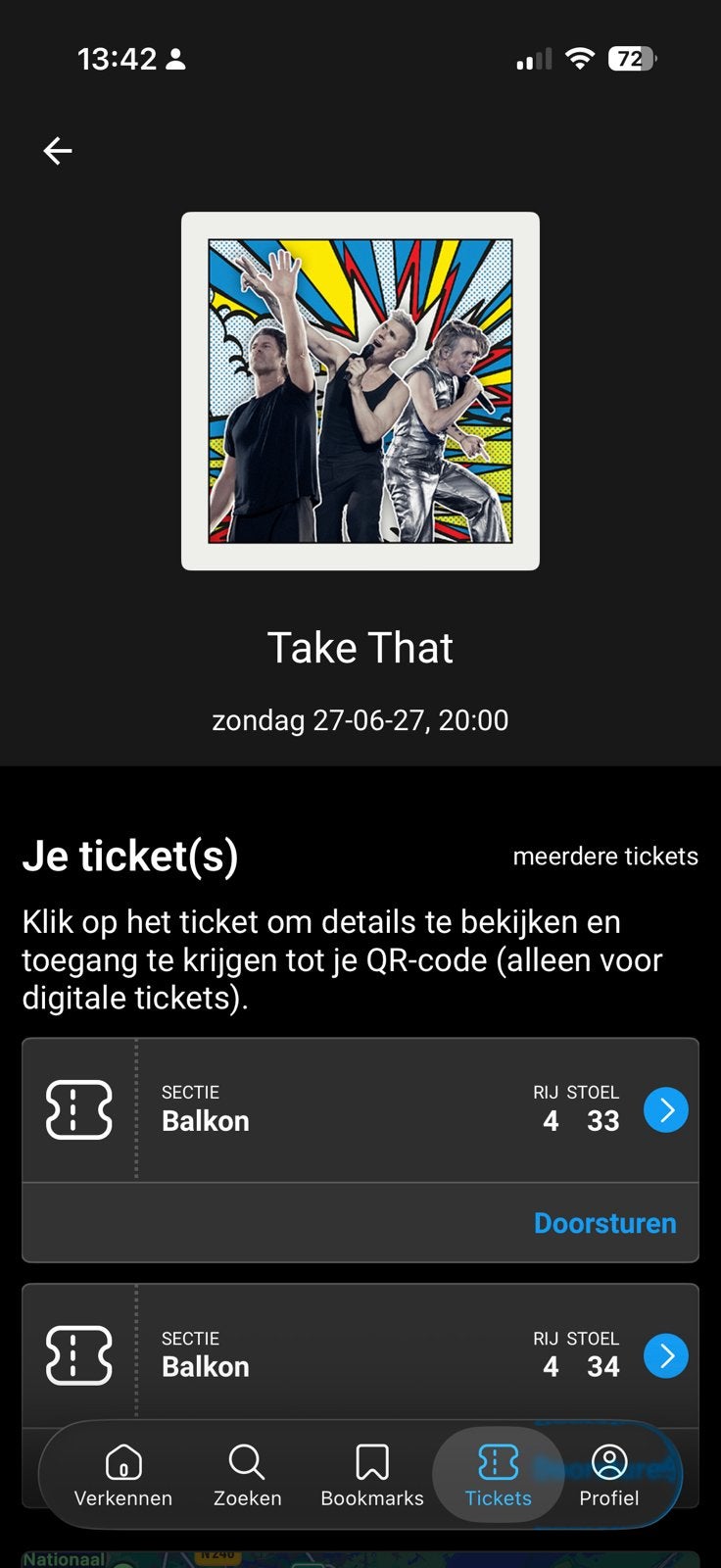2 kaartjes Take That 27 juni 2027, Twee personen
