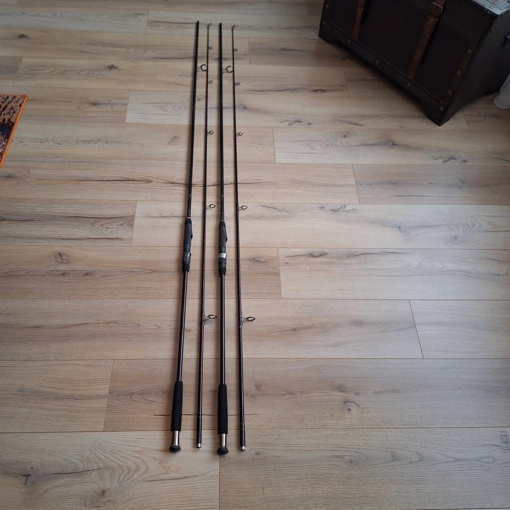 2X handbuilt specialist range karperhengels 12ft 2,3/4 3 lbs, Watersport en Boten, Hengelsport | Karpervissen, Ophalen, Werphengel