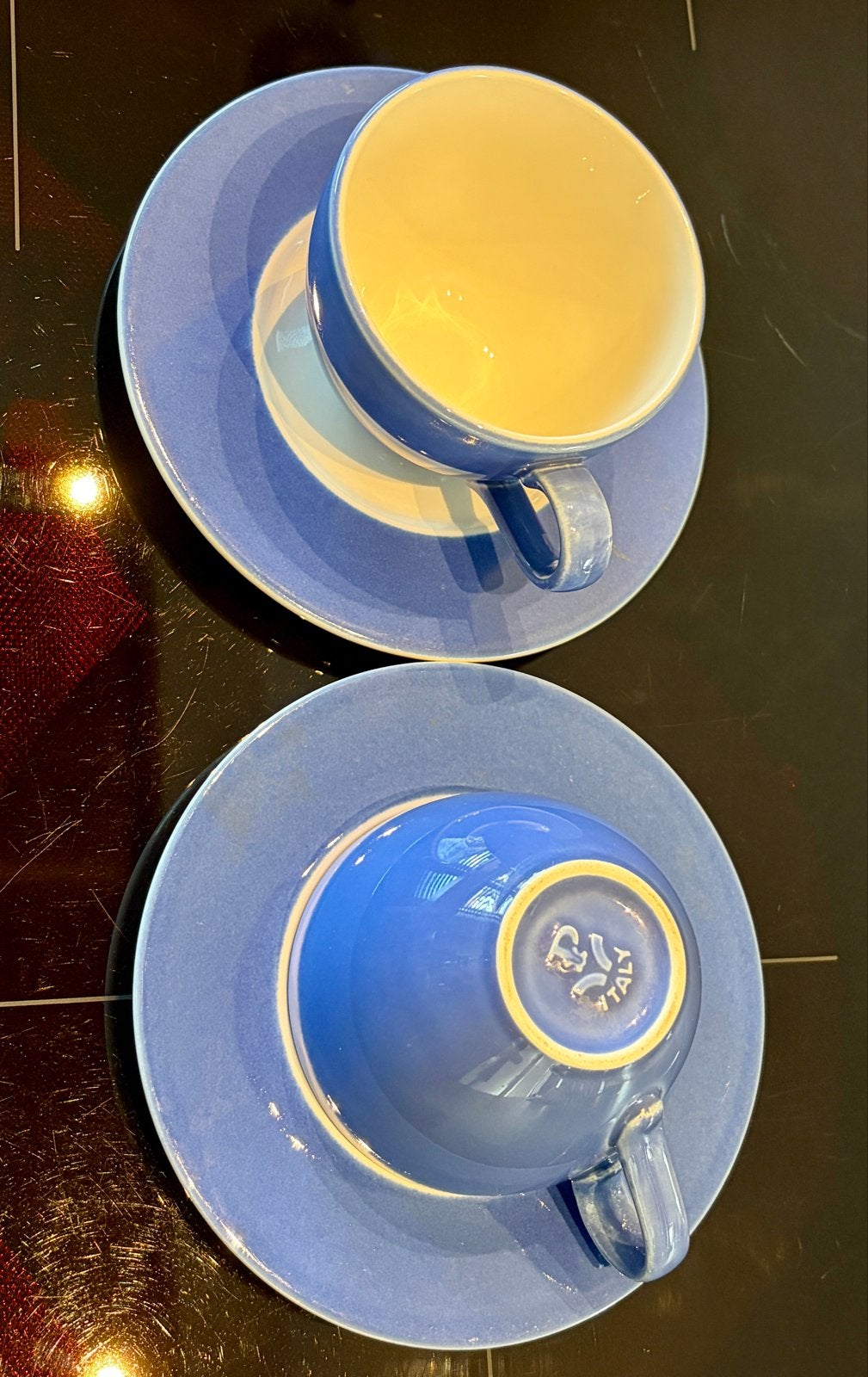 Vintage Pagnossin Treviso Kop & Schotel Set - Korenbloem Bla, Ophalen of Verzenden