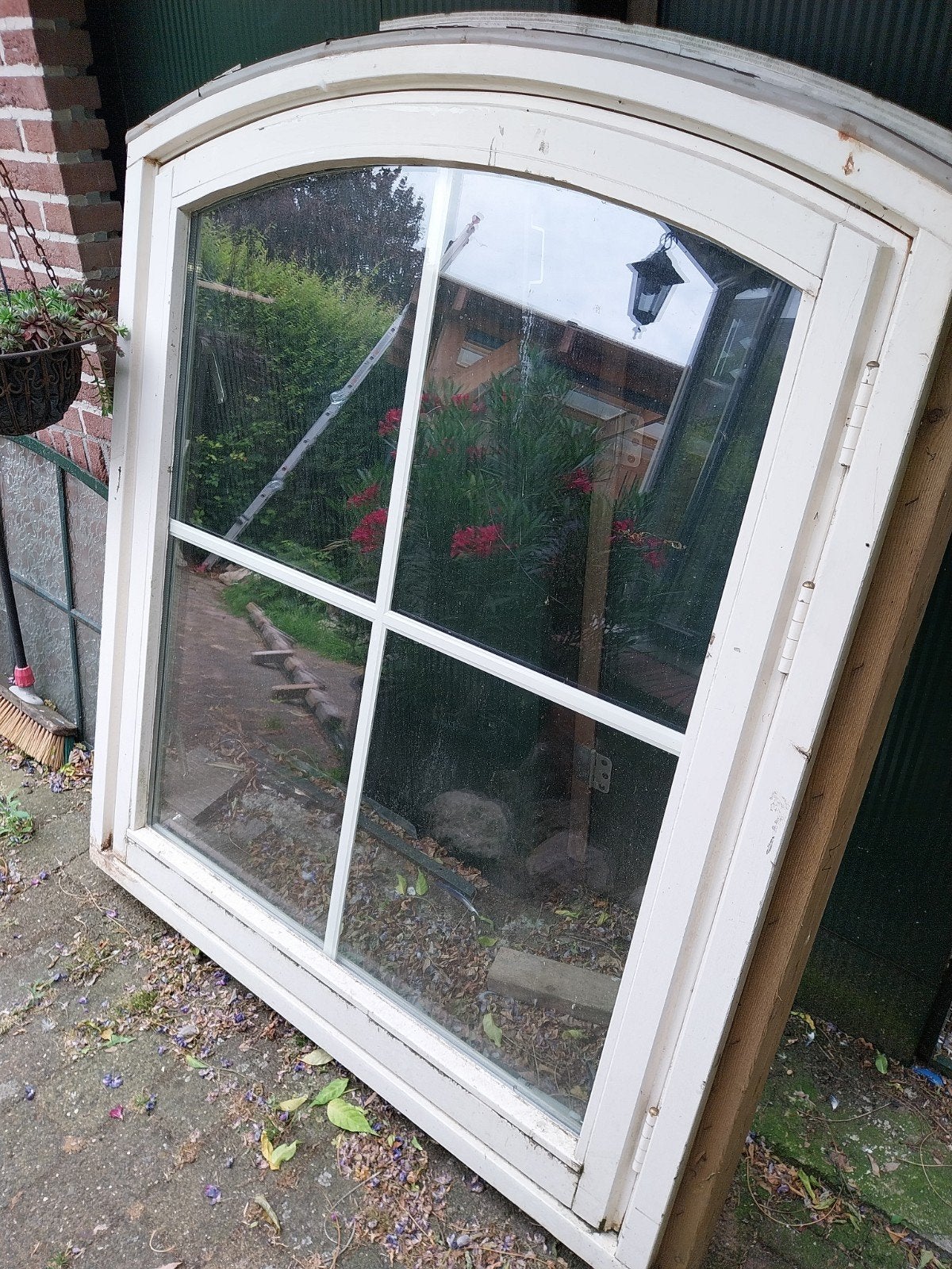 Gebogen Gevelraam met Roedeverdeling - Dubbelglas, Doe-het-zelf en Verbouw, Glas en Ramen, Ophalen, Gevelraam of Ruit, Gebruikt