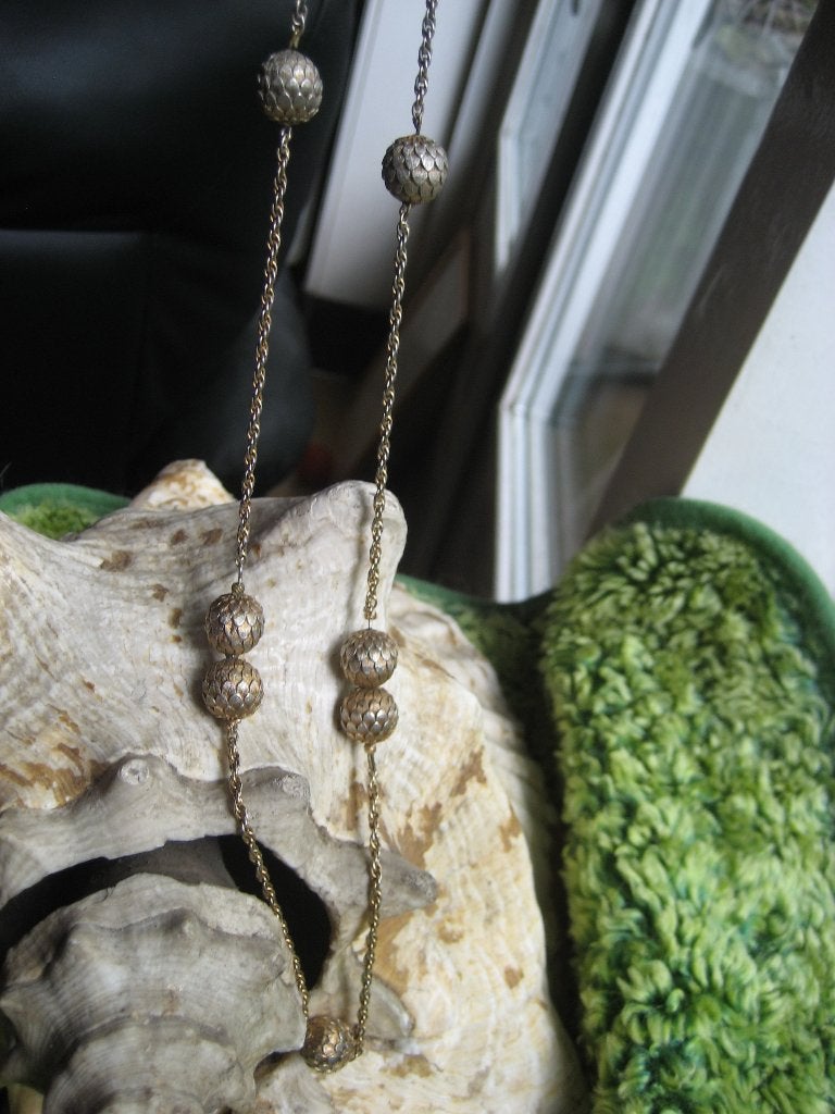 Art Deco, antieke ketting, handwerk, geschat 100 jaar oud, Verzenden, Zilver, Ketting, Verguld