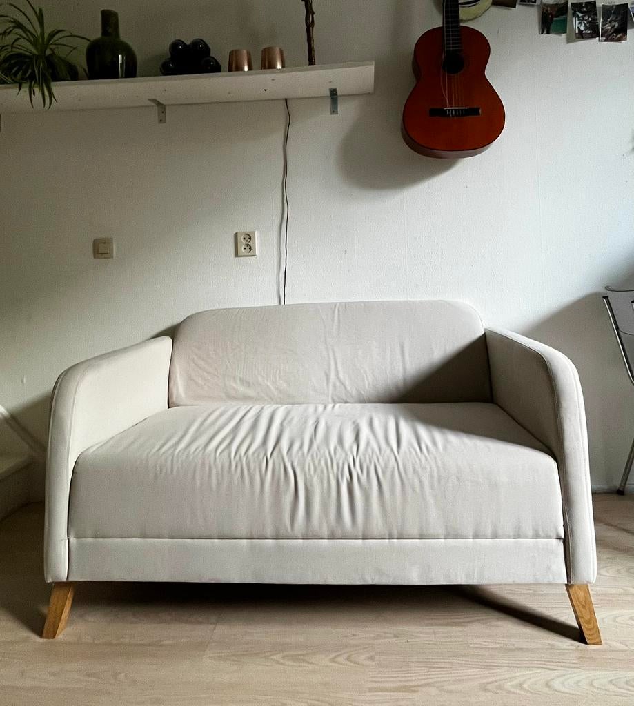 Beige bank, Ophalen, Gebruikt, Tweepersoons, 75 tot 100 cm