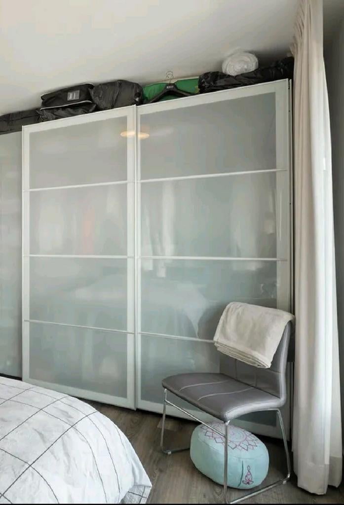 GRATIS Dubbele schuifdeur voor IKEA PAX 2,36 hoog, Ophalen, 200 cm of meer, 200 cm of meer, Glas