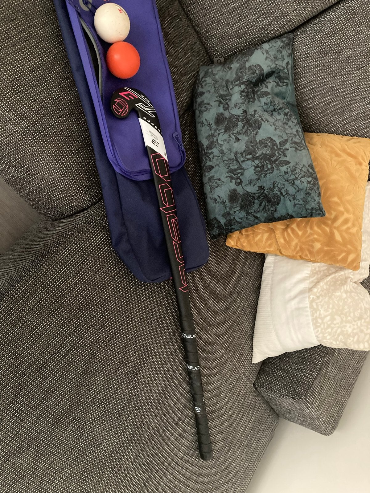 Adidas Indoor Hockeystick met tas en 2 ballen, Ophalen, Gebruikt, Stick