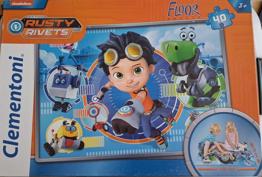 Clementoni Rusty Rivets Vloerpuzzel 40 Stukjes, Ophalen of Verzenden, 10 tot 50 stukjes, Zo goed als nieuw, 2 tot 4 jaar