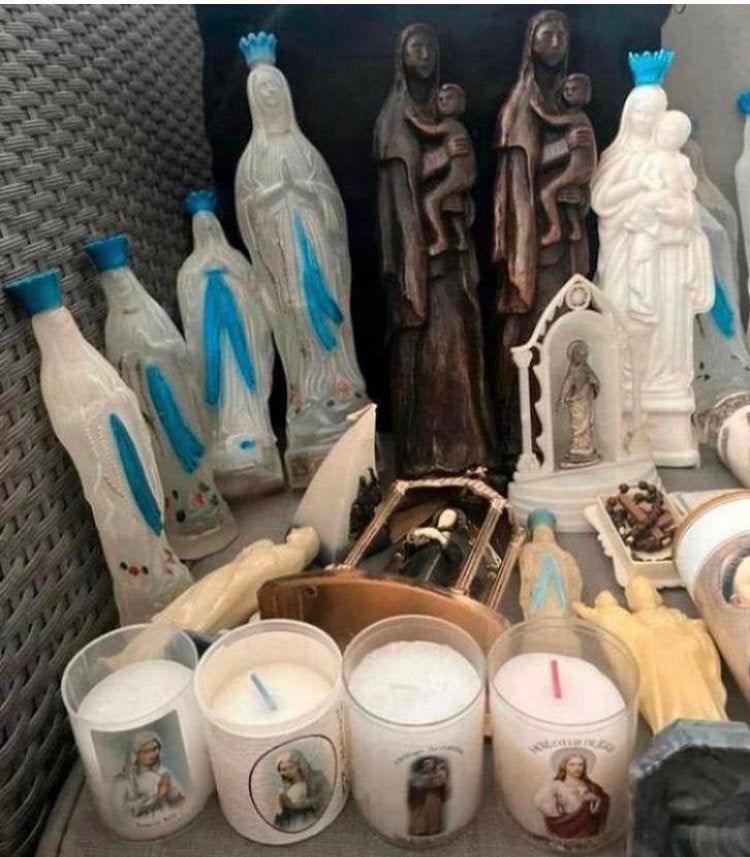 Lourdes!Kaarsen,beeldjes,porseleinen bordjes ..op aanvraag, Ophalen of Verzenden