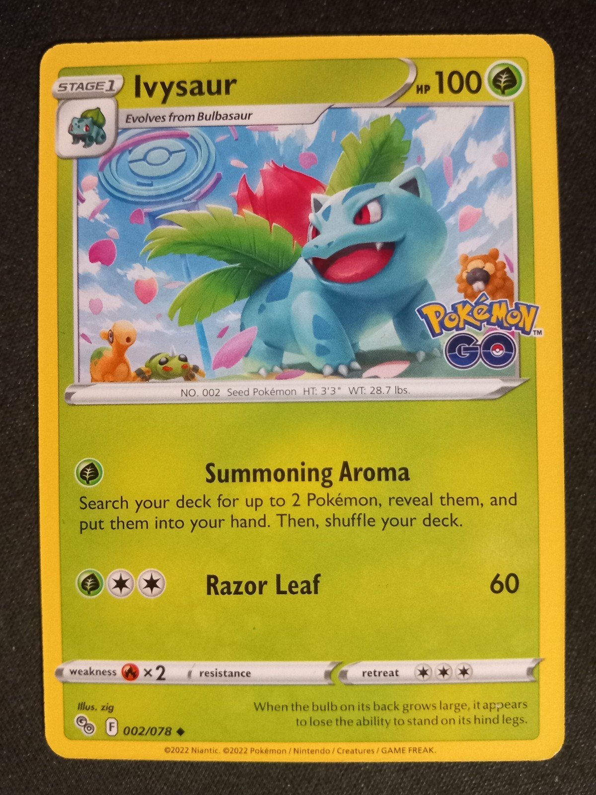 Pokemon Ivysaur 002/078 Pokemon Go NM, Verzenden, Zo goed als nieuw, Losse kaart