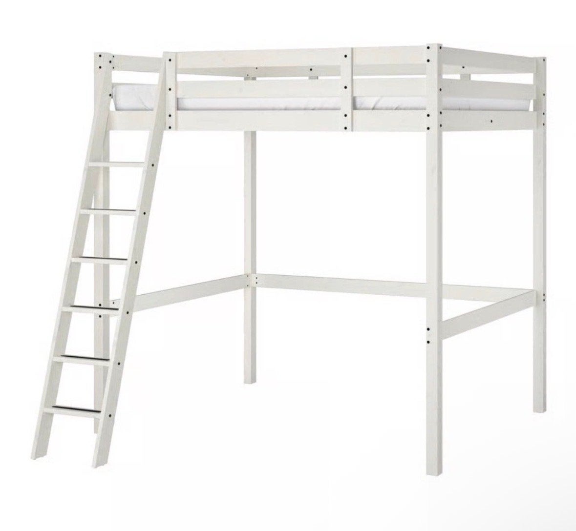 IKEA SMÅSTAD Hoogslaper wit -140x90x200 cm, Ophalen, Gebruikt, Eenpersoons, 160 tot 180 cm