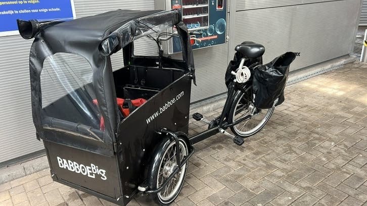 Babboe Big bakfiets met huif, Fietsen en Brommers, Ophalen, Gebruikt, Huif, 2 kinderen