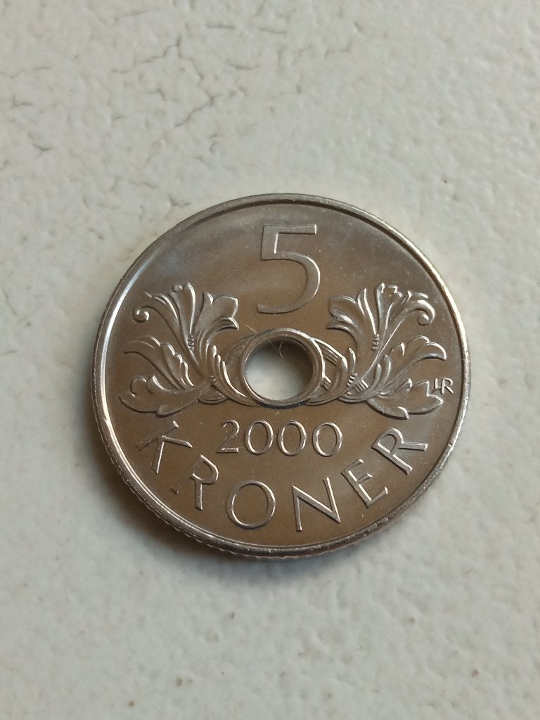 Noorwegen 5 kronen 2000., Ophalen of Verzenden, Overige landen, Losse munt