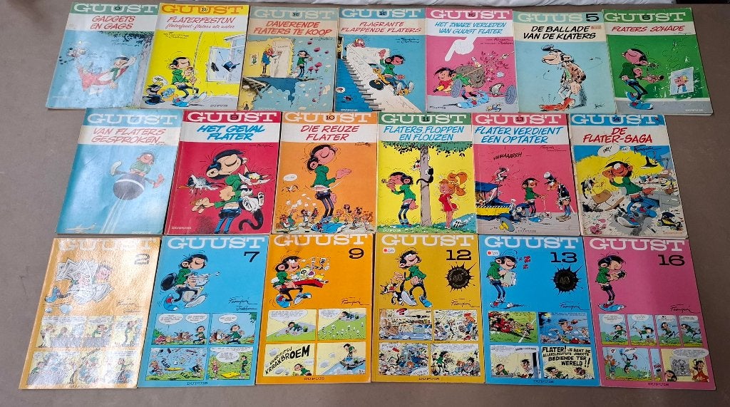 19x Guust Flater stripboeken, Meerdere stripboeken, Ophalen of Verzenden, Gelezen, André Franquin