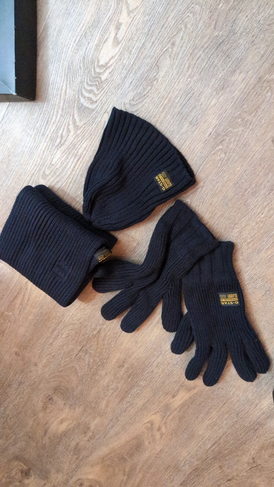G-Star RAW muts, sjaal en handschoenen set - Nieuw blauw wol, Nieuw, Overige maten, Ophalen of Verzenden, Muts