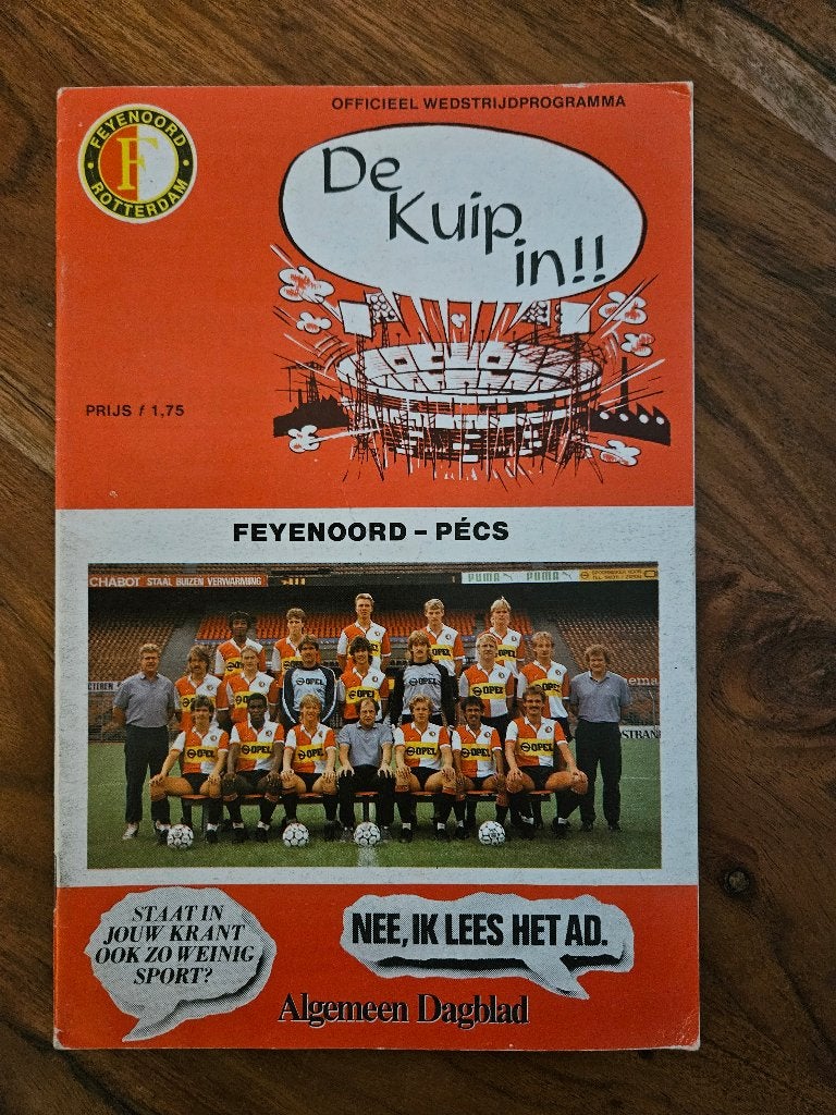 ⚽ Programma Uefa-Cup Feyenoord - Msc Pecs 1986-1987 ⚽, Verzamelen, Sportartikelen en Voetbal, Ophalen of Verzenden, Feyenoord