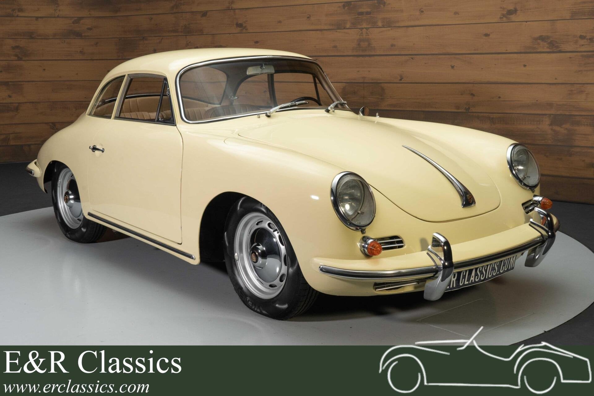 Porsche 356B Karmann Coupe | 1 van 600 gebouwd | 1961, Auto's, Achterwielaandrijving, Zwart, 1600 cc, Beige