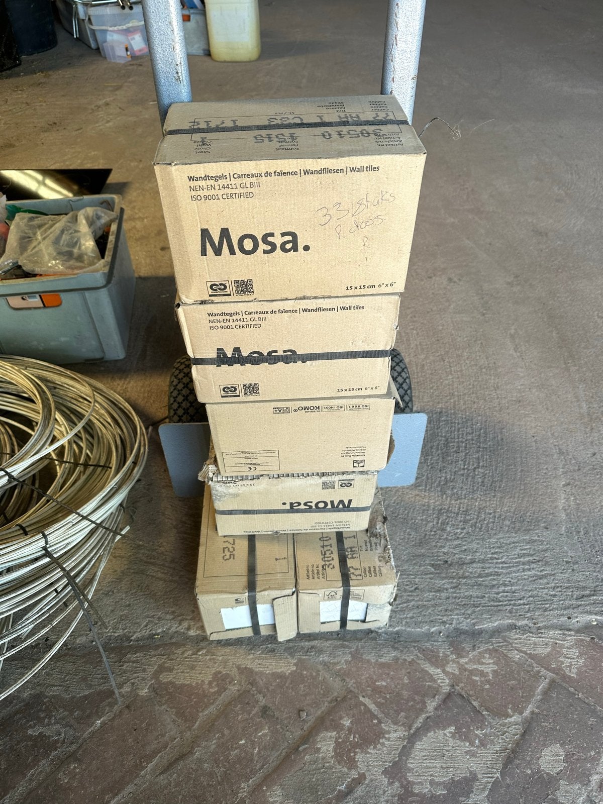 Mosa wandtegels wit 15x15 cm en 30x60 cm, Ophalen, Nieuw, 5 tot 10 m², Wandtegels